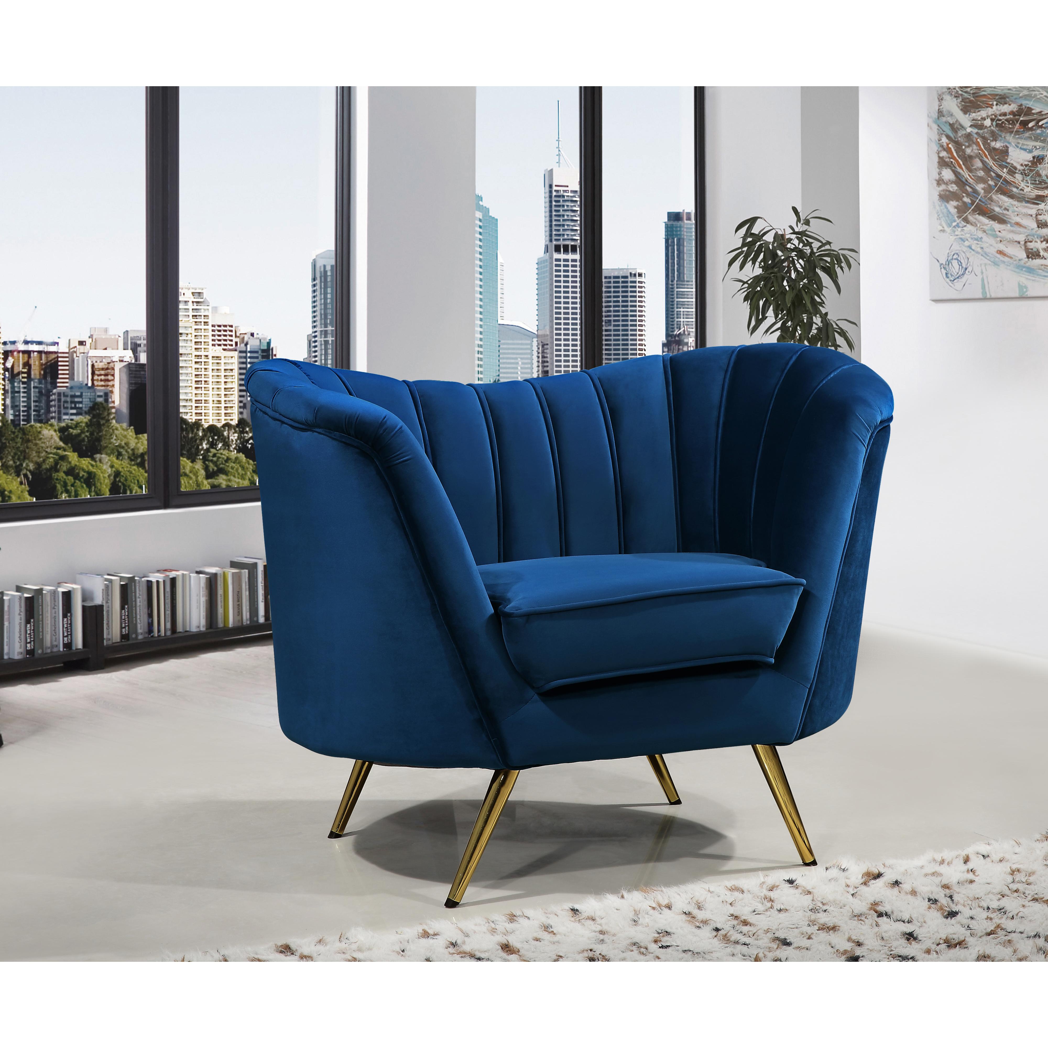 Meridian Margo Navy Velvet Chair