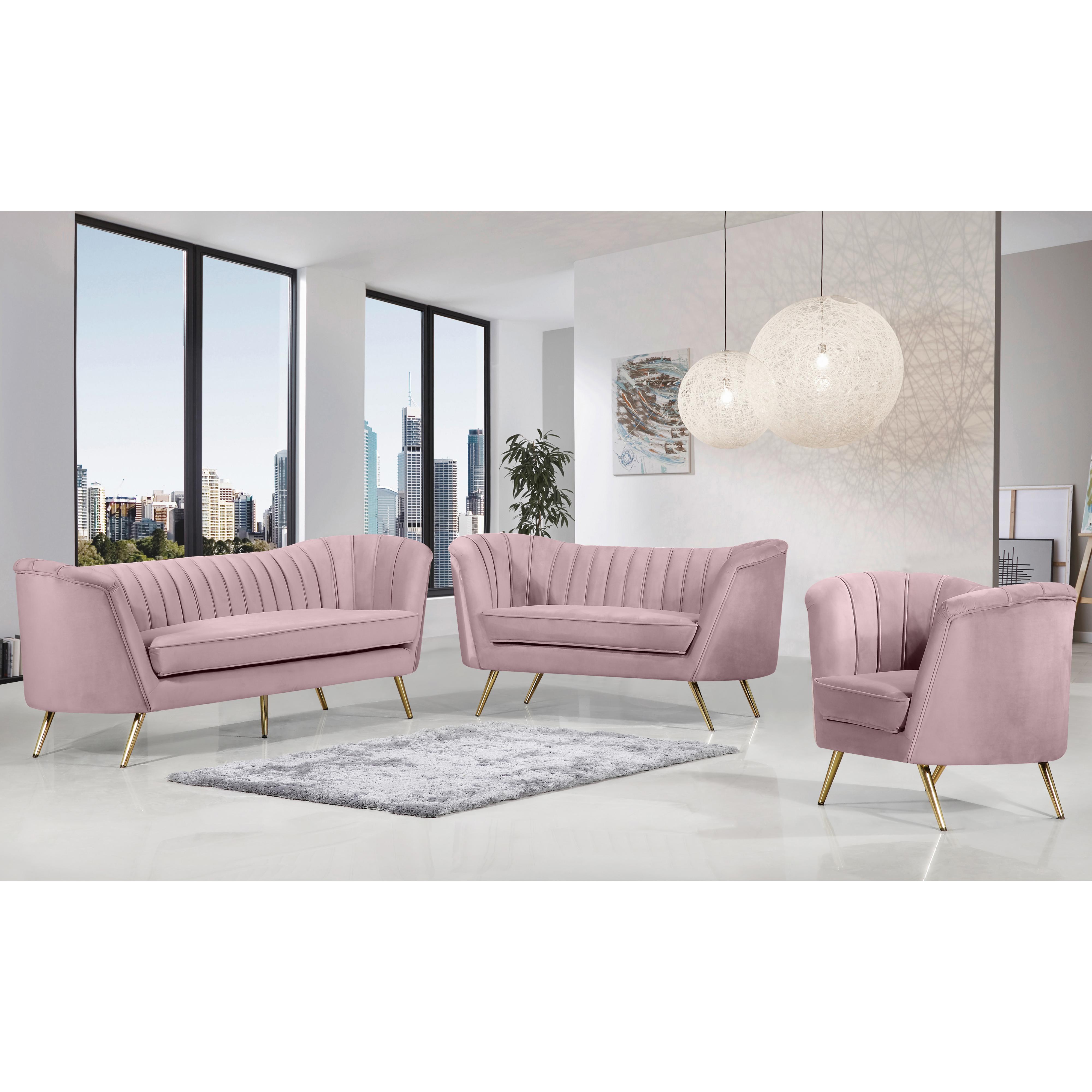 Meridian Margo Pink Velvet Chair