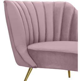 Meridian Margo Pink Velvet Chaise