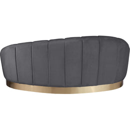 Meridian Shelly Grey Velvet Chaise