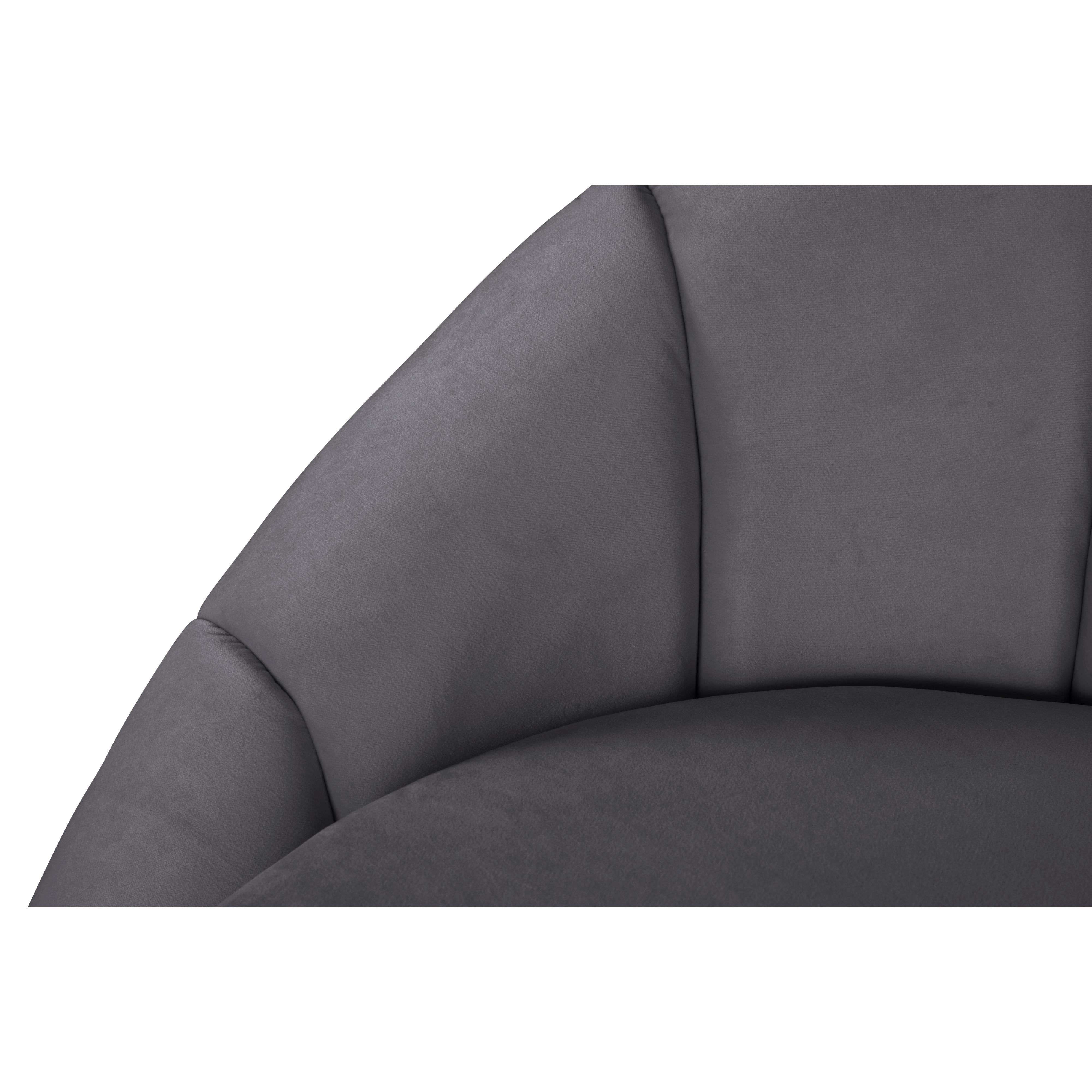 Meridian Shelly Grey Velvet Chaise