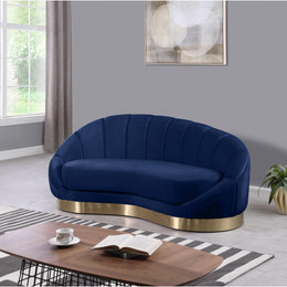 Meridian Shelly Navy Velvet Chaise