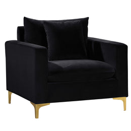 Meridian Naomi Black Velvet Chair