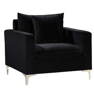 Meridian Naomi Black Velvet Chair