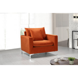 Meridian Naomi Cognac Velvet Chair