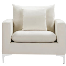 Meridian Naomi Cream Velvet Chair
