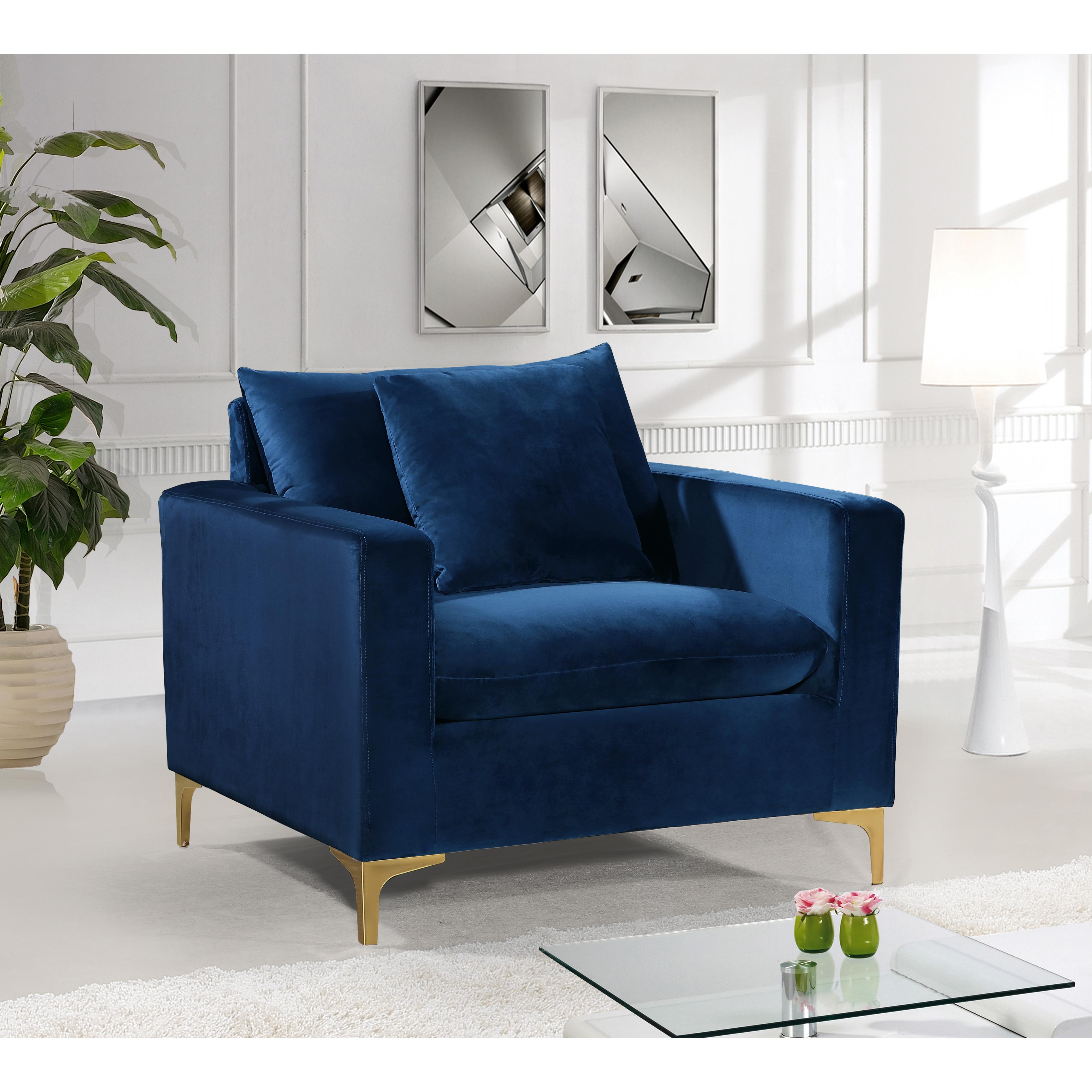 Meridian Naomi Navy Velvet Chair
