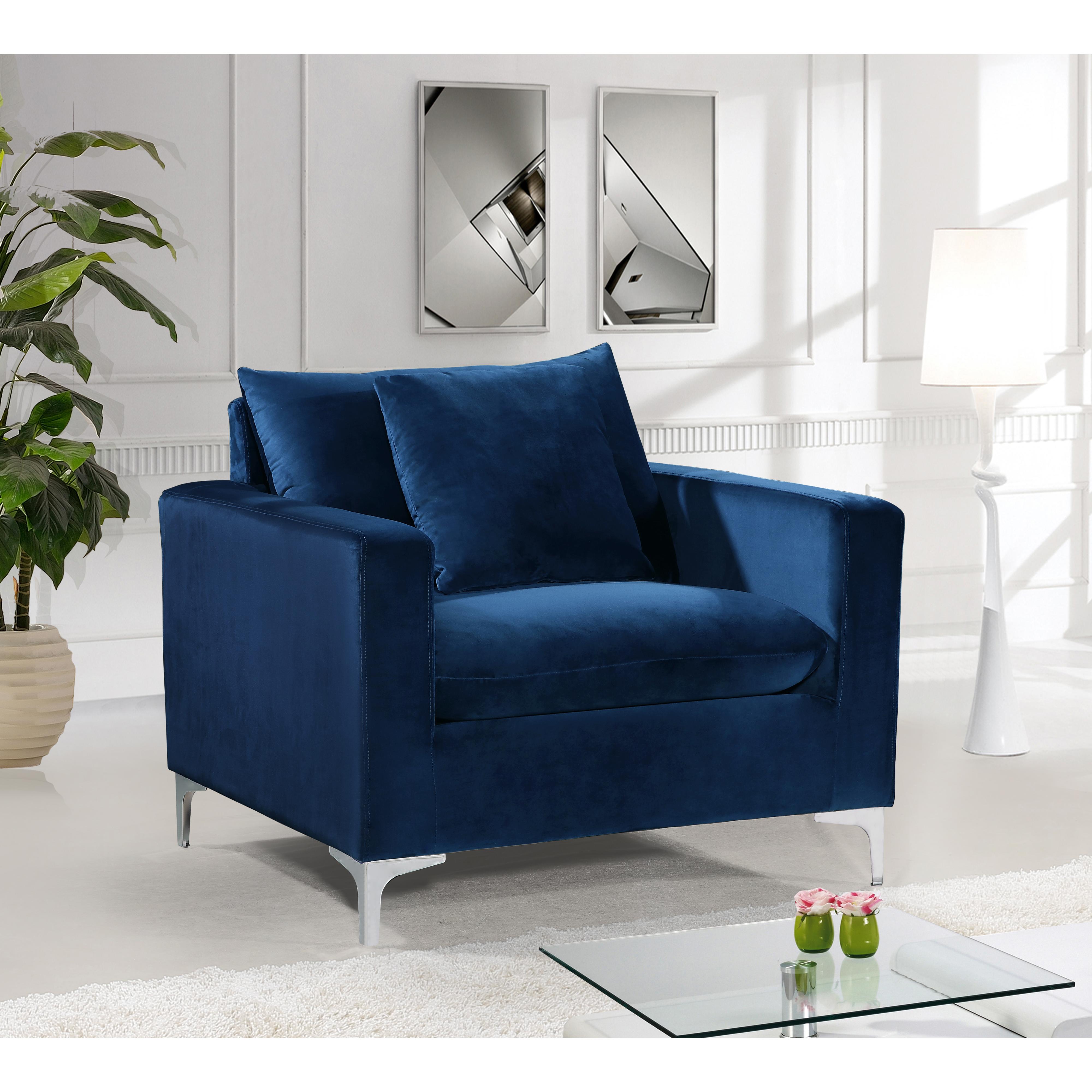 Meridian Naomi Navy Velvet Chair