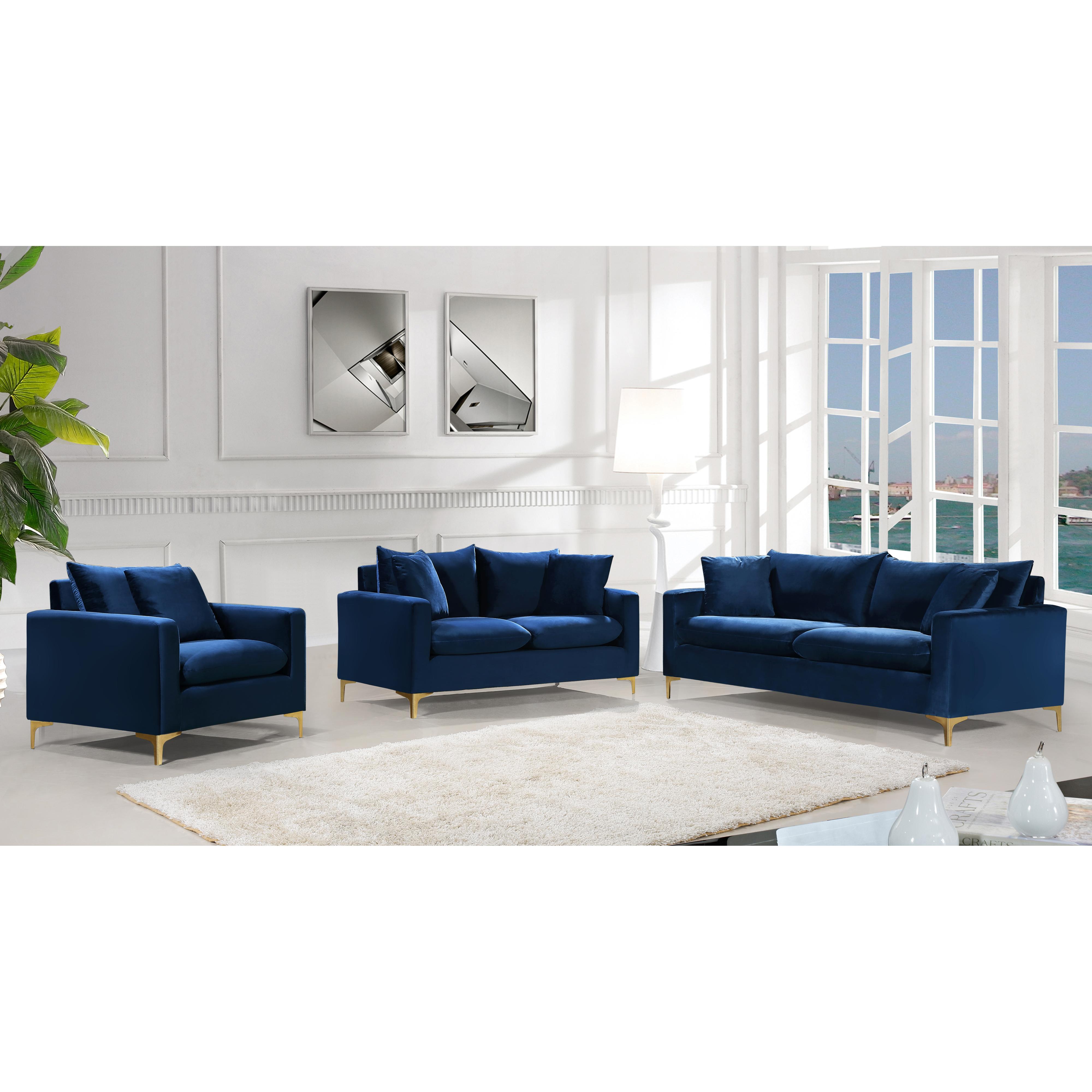 Meridian Naomi Navy Velvet Chair