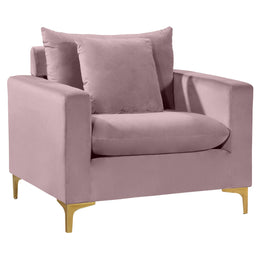 Meridian Naomi Pink Velvet Chair