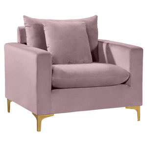 Meridian Naomi Pink Velvet Chair