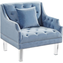 Meridian Roxy Sky Blue Velvet Chair