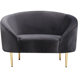 Meridian Ritz Grey Velvet Chair