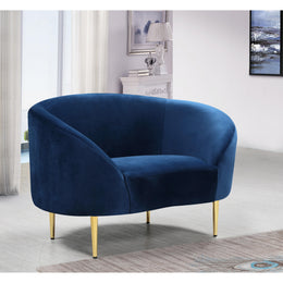 Meridian Ritz Navy Velvet Chair