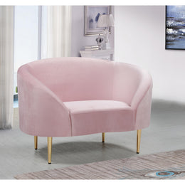 Meridian Ritz Pink Velvet Chair