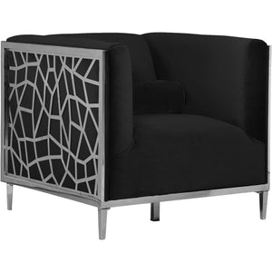 Meridian Opal Black Velvet Chair