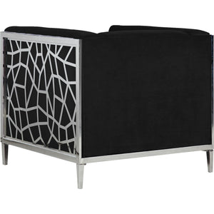 Meridian Opal Black Velvet Chair