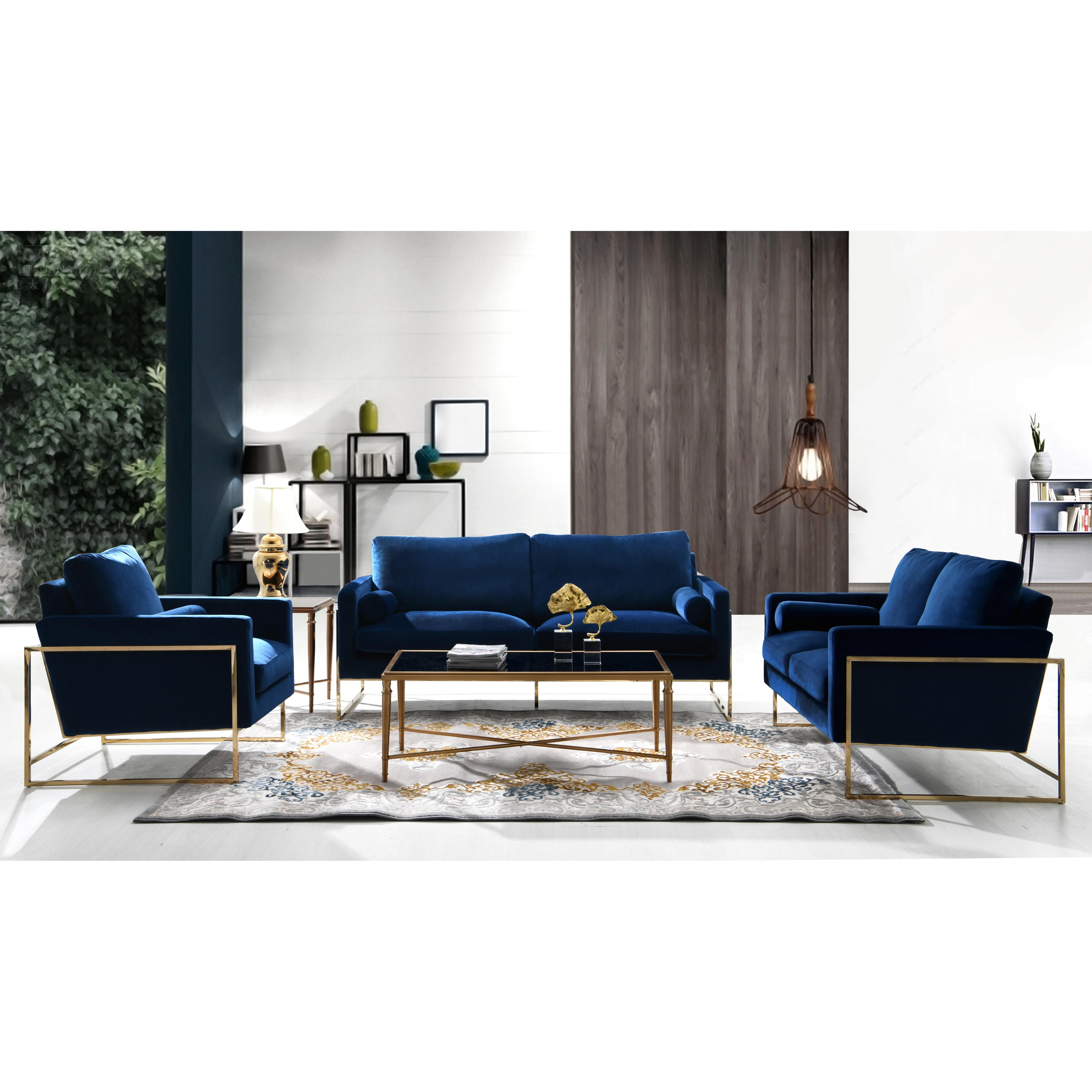 Meridian Mila Navy Velvet Chair