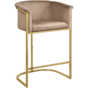 Meridian Donatella Beige Velvet Stool