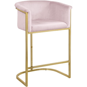 Meridian Donatella Pink Velvet Stool