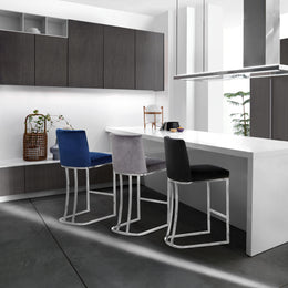Meridian Heidi Navy Velvet Stool