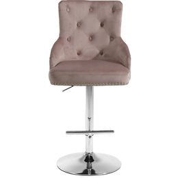 Meridian Claude Pink Velvet Adjustable Stool