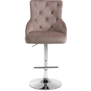 Meridian Claude Pink Velvet Adjustable Stool