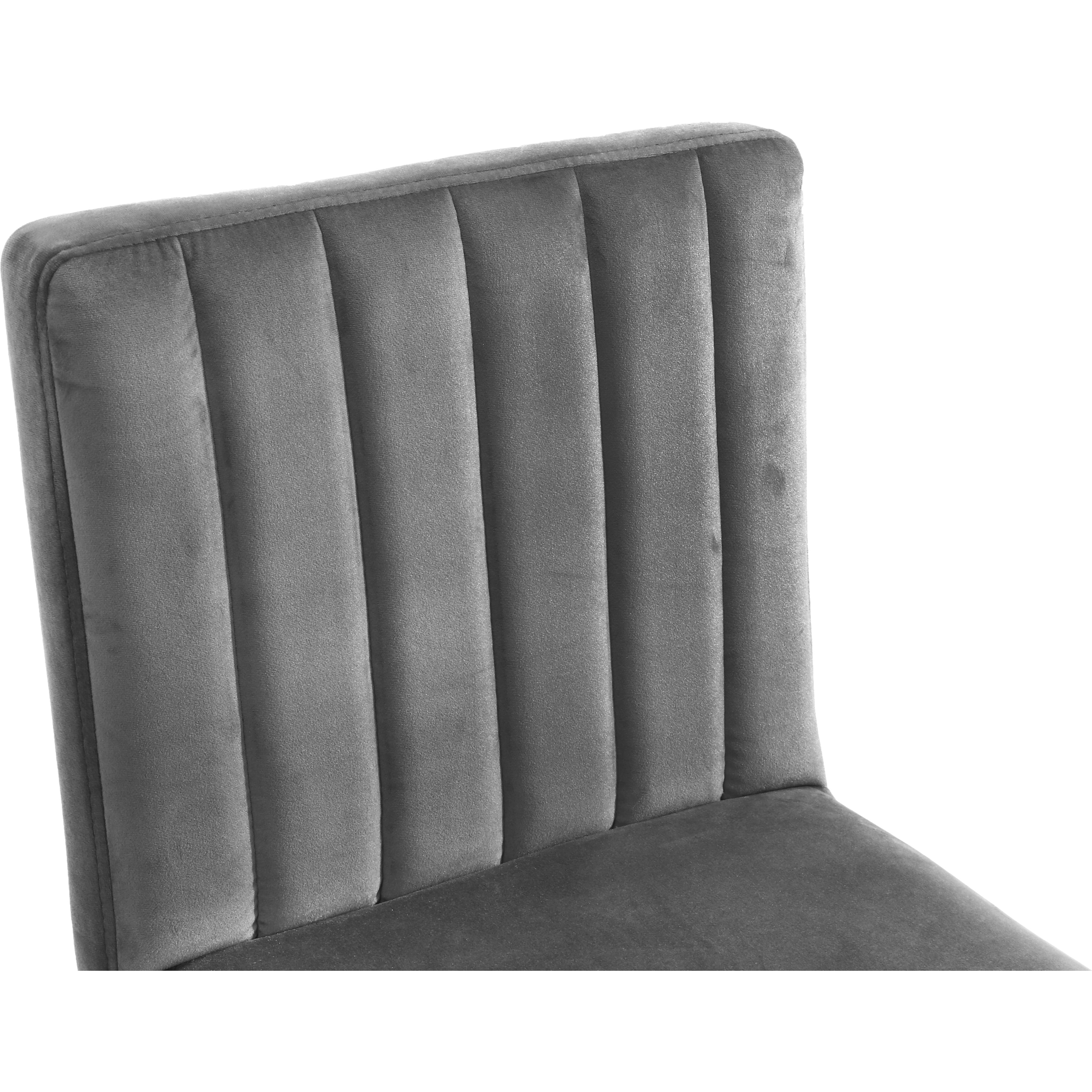Meridian Joel Grey Velvet Adjustable Stool
