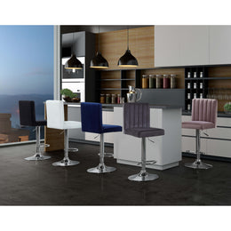 Meridian Joel White Velvet Adjustable Stool