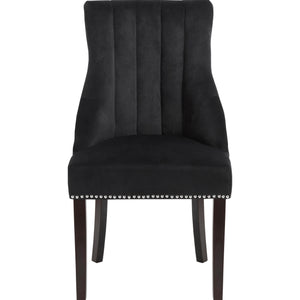 Meridian Oxford Black Velvet Dining Chair