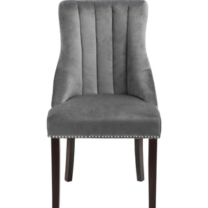 Meridian Oxford Grey Velvet Dining Chair