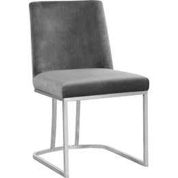 Meridian Heidi Grey Velvet Dining Chair