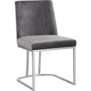 Meridian Heidi Grey Velvet Dining Chair