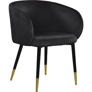 Meridian Louise Black Velvet Dining Chair