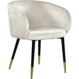 Meridian Louise Cream Velvet Dining Chair