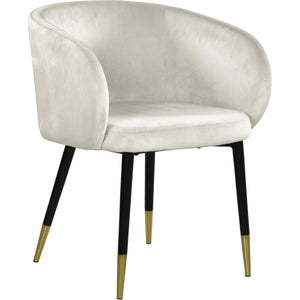 Meridian Louise Cream Velvet Dining Chair