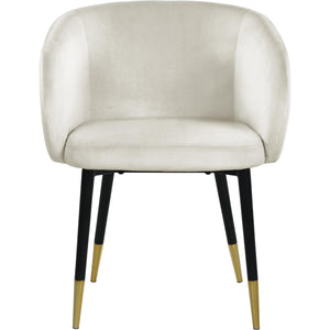 Meridian Louise Cream Velvet Dining Chair