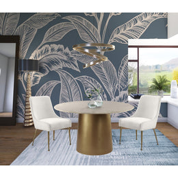 Meridian Owen Cream Velvet Dining Chair