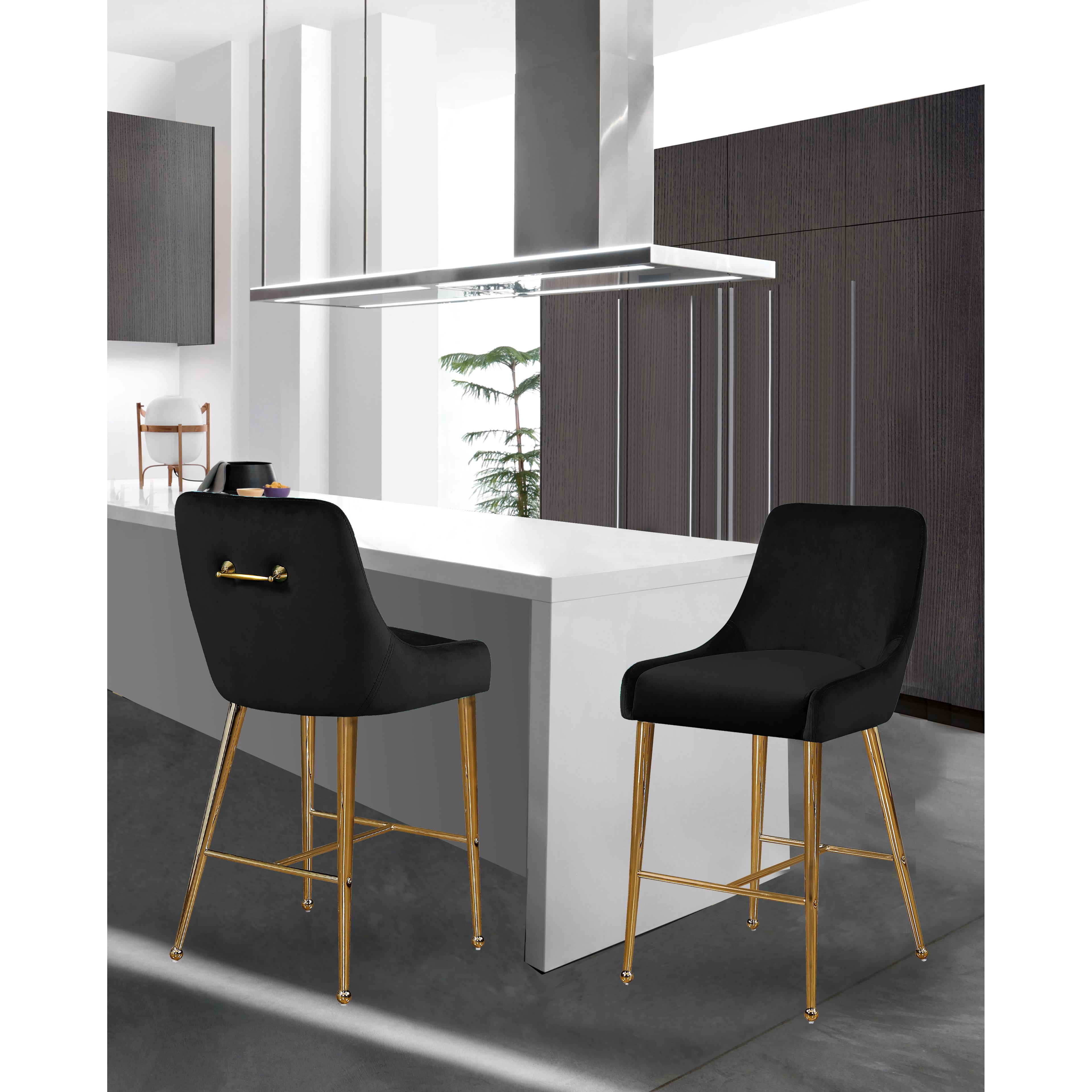 Meridian Owen Black Velvet Stool