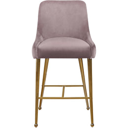 Meridian Owen Pink Velvet Stool