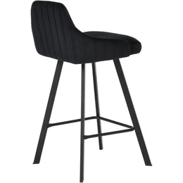 Meridian Viviene Black Velvet Stool