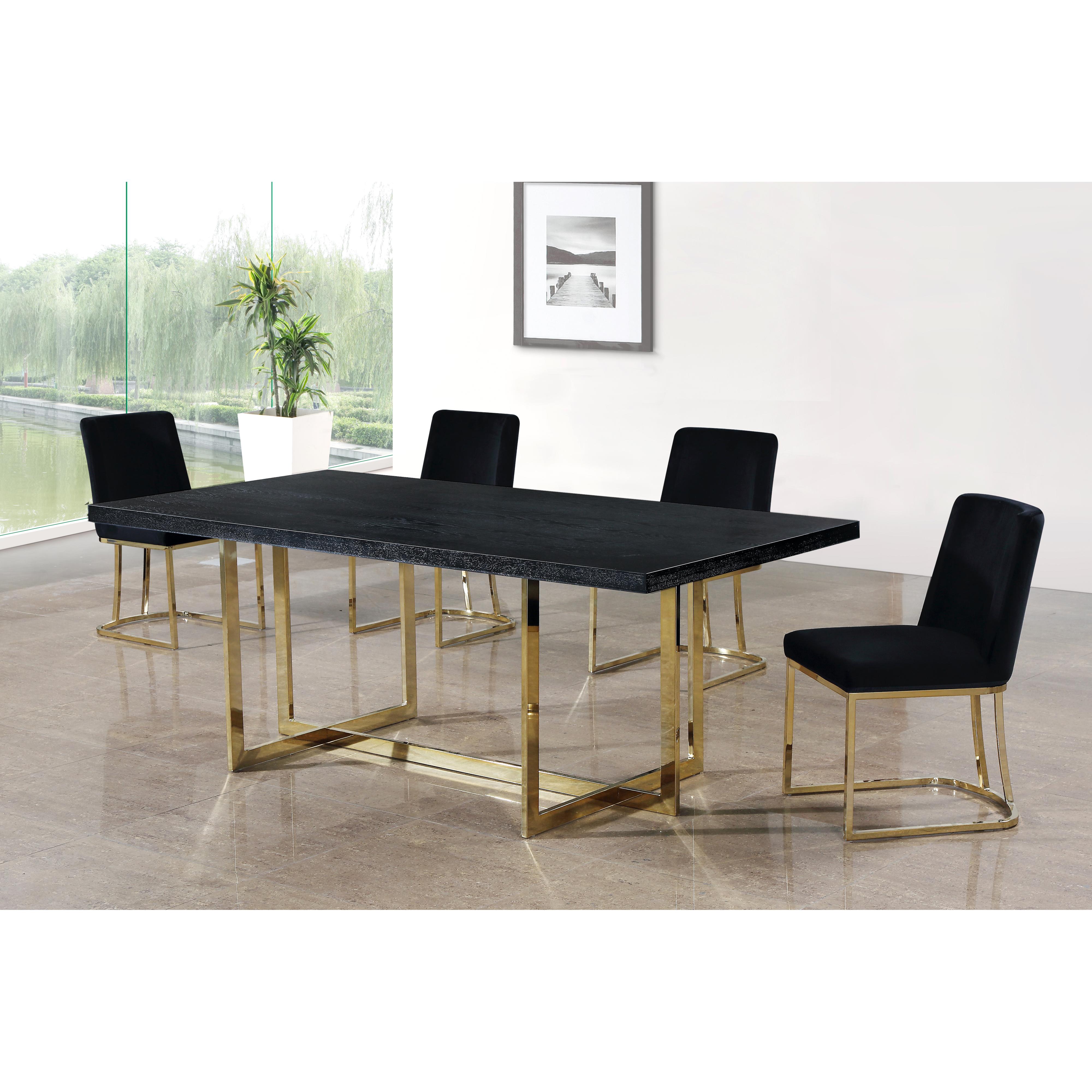 Meridian Heidi Black Velvet Dining Chair