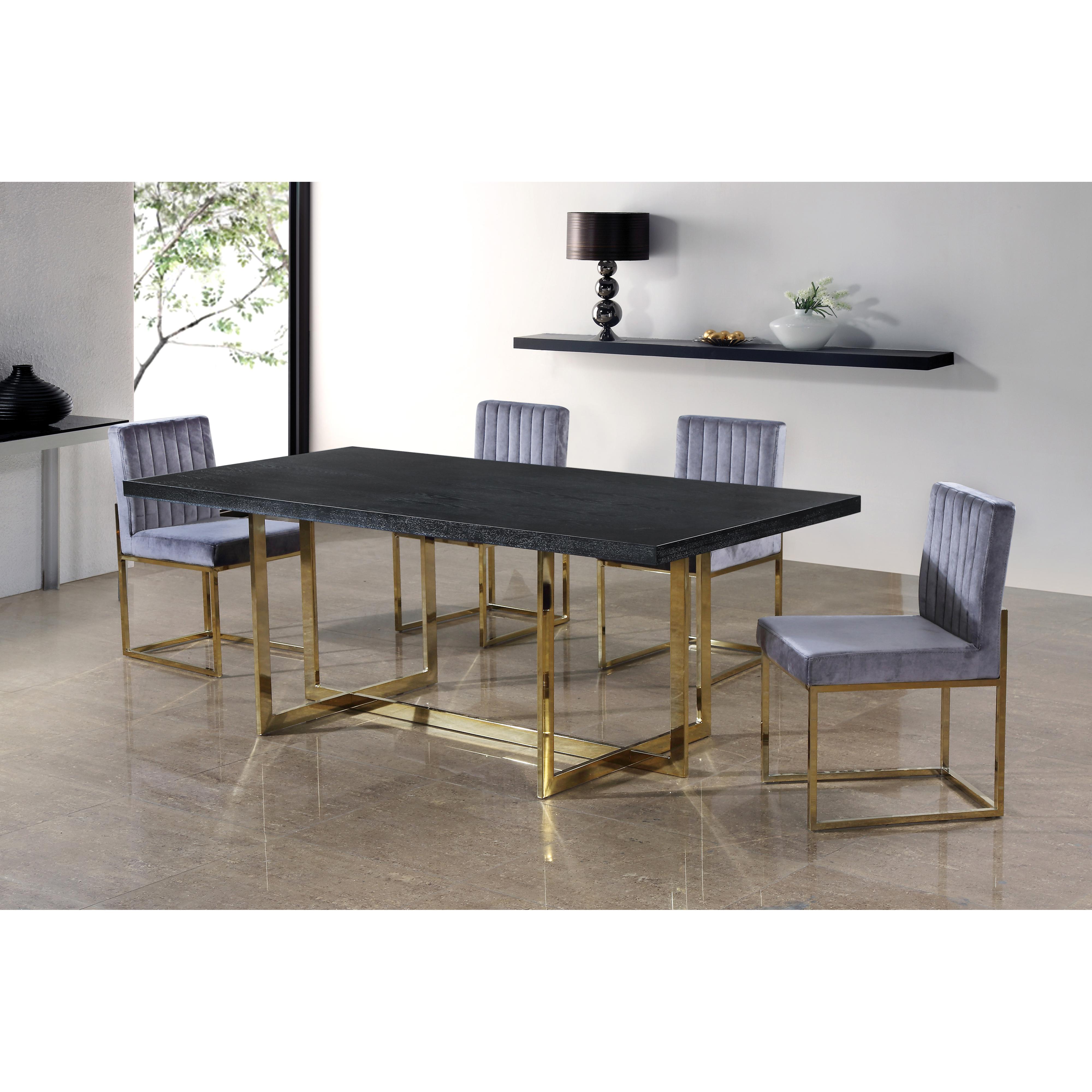 Meridian Giselle Grey Velvet Dining Chair