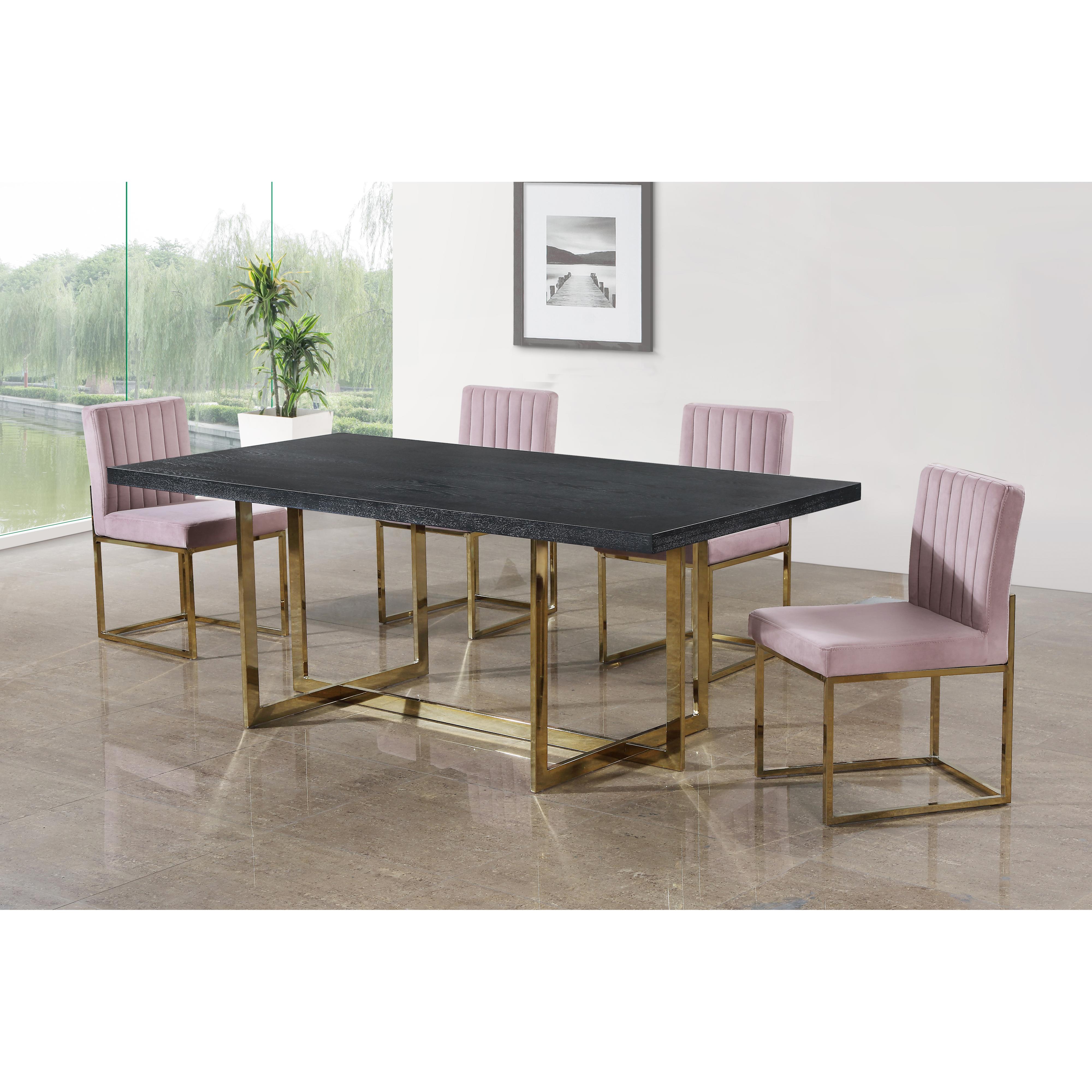 Meridian Giselle Pink Velvet Dining Chair