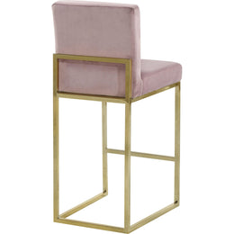 Meridian Giselle Pink Velvet Stool