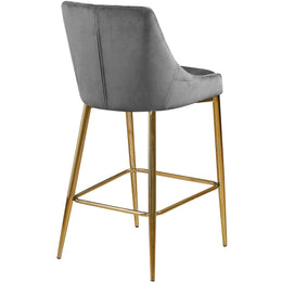 Meridian Karina Grey Velvet Stool