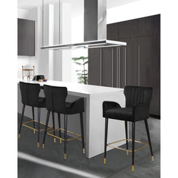 Meridian Luxe Black Velvet Stool