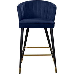 Meridian Cassie Navy Velvet Stool