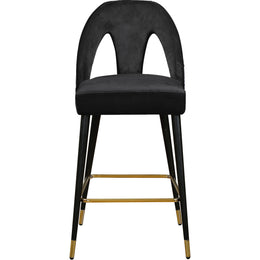 Meridian Akoya Black Velvet Stool