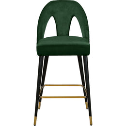 Meridian Akoya Green Velvet Stool
